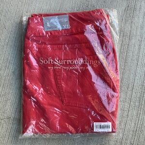 SOFT SURROUNDINGS Flattering Pull-On Coral Slim Leg Ankle Capris - 🆕 The XL